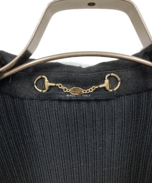 GUCCI（グッチ）GUCCI (グッチ) ニット切替カシミヤ混テーラードジャケット ブラック サイズ:36の古着・服飾アイテム