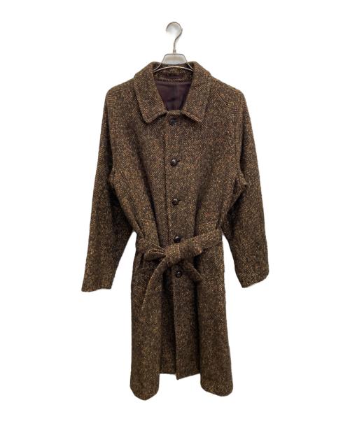 TOMORROW LAND（トゥモローランド）TOMORROW LAND (トゥモローランド) ウールツイード ベルテッドステンカラーコート ブラウン サイズ:Lの古着・服飾アイテム
