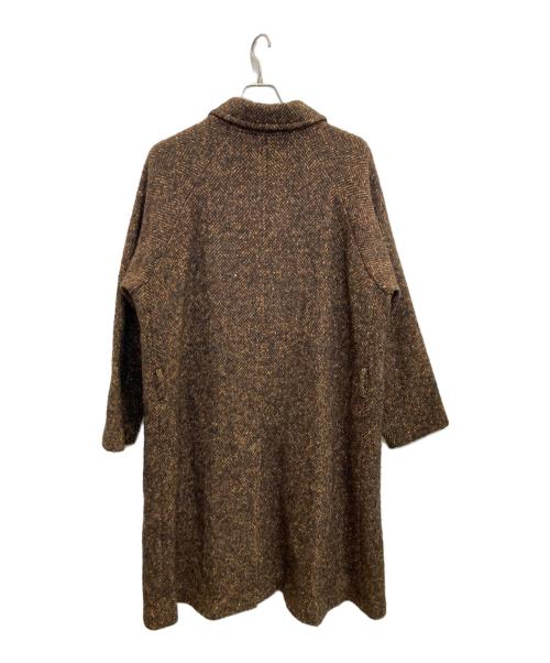 TOMORROW LAND（トゥモローランド）TOMORROW LAND (トゥモローランド) ウールツイード ベルテッドステンカラーコート ブラウン サイズ:Lの古着・服飾アイテム