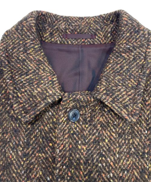 TOMORROW LAND（トゥモローランド）TOMORROW LAND (トゥモローランド) ウールツイード ベルテッドステンカラーコート ブラウン サイズ:Lの古着・服飾アイテム