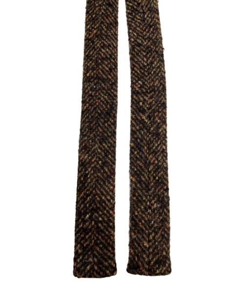 TOMORROW LAND（トゥモローランド）TOMORROW LAND (トゥモローランド) ウールツイード ベルテッドステンカラーコート ブラウン サイズ:Lの古着・服飾アイテム