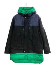 DIESEL（ディーゼル）の古着「異素材ドッキングジャケット」｜ネイビー×グリーン