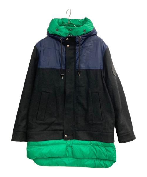 DIESEL（ディーゼル）DIESEL (ディーゼル) 異素材ドッキングジャケット ネイビー×グリーン サイズ:Mの古着・服飾アイテム