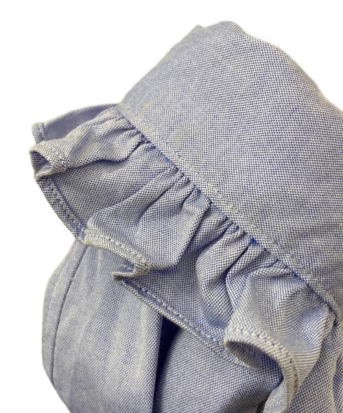 MADISON BLUE（マディソンブルー）MADISON BLUE (マディソンブルー) ROUND COLLAR FRILL SH L.OX スカイブルー サイズ:02（M）の古着・服飾アイテム