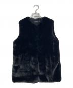 LAUREN RALPH LAURENローレンラルフローレン）の古着「エコファーベスト　オーバサイズ　ビックシルエット」｜ブラック