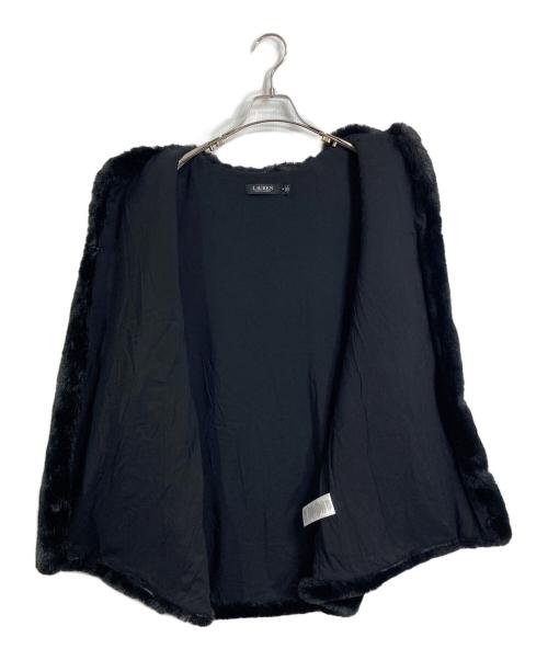 LAUREN RALPH LAUREN（ローレンラルフローレン）LAUREN RALPH LAUREN (ローレンラルフローレン) エコファーベスト　オーバサイズ　ビックシルエット ブラック サイズ:Mの古着・服飾アイテム