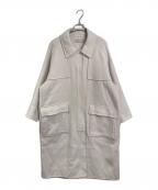 Audrey and John Wadオードリーアンドジョンワッド）の古着「ステンカラーオーバーサイズコート　ビッグシルエット」｜ライトピンク