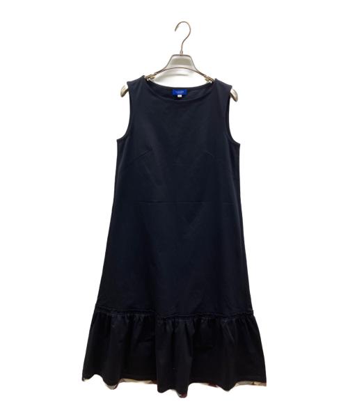 BLUE LABEL CRESTBRIDGE（ブルーレーベルクレストブリッジ）BLUE LABEL CRESTBRIDGE (ブルーレーベルクレストブリッジ) コットンソロハイゲージポンチワンピース ネイビー サイズ:36の古着・服飾アイテム