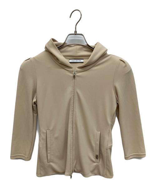 FOXEY NEWYORK（フォクシーニューヨーク）FOXEY NEWYORK (フォクシーニューヨーク) ジップパーカー ベージュ サイズ:SIZE38の古着・服飾アイテム
