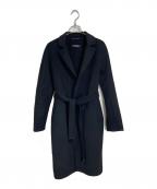 'S Max Maraエスマックスマーラ）の古着「アンゴラブレンドベルテッドコート　ガウンコート　CUCITO A MANO」｜ブラック