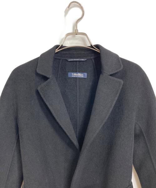 'S Max Mara（エスマックスマーラ）'S Max Mara (エスマックスマーラ) アンゴラブレンドベルテッドコート　ガウンコート　CUCITO A MANO ブラック サイズ:40の古着・服飾アイテム