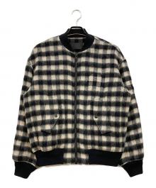 ALEXANDER WANG（アレキサンダー・ワン）の古着「モヘヤブレンド チェックボンバージャケット」｜ブラック×ホワイト