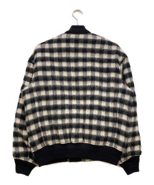 ALEXANDER WANG（アレキサンダー・ワン）ALEXANDER WANG (アレキサンダー・ワン) モヘヤブレンド チェックボンバージャケット ブラック×ホワイト サイズ:46の古着・服飾アイテム