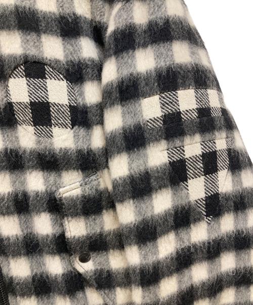 ALEXANDER WANG（アレキサンダー・ワン）ALEXANDER WANG (アレキサンダー・ワン) モヘヤブレンド チェックボンバージャケット ブラック×ホワイト サイズ:46の古着・服飾アイテム