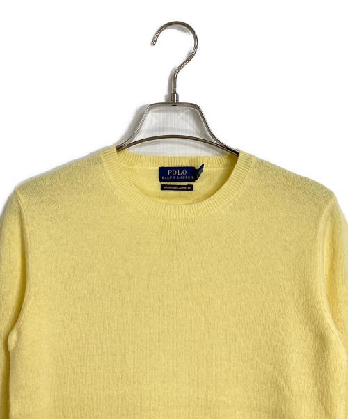 POLO RALPH LAUREN（ポロ・ラルフローレン）POLO RALPH LAUREN (ポロ・ラルフローレン) カシミヤニット　国内代理店表記あり　ポニー無し　 イエロー サイズ:XSの古着・服飾アイテム