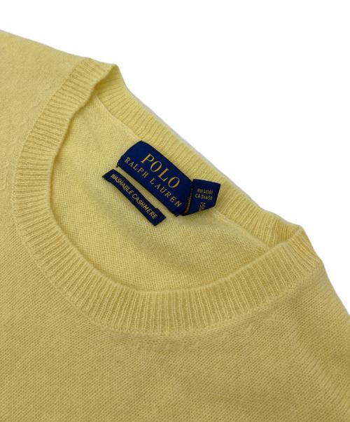 POLO RALPH LAUREN（ポロ・ラルフローレン）POLO RALPH LAUREN (ポロ・ラルフローレン) カシミヤニット　国内代理店表記あり　ポニー無し　 イエロー サイズ:XSの古着・服飾アイテム
