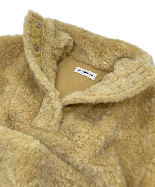 CAVEZA ROSSO（カベサ ロッソ）CAVEZA ROSSO (カベサ ロッソ) バイカラーフェイクファートップス イエロー サイズ:FREEの古着・服飾アイテム