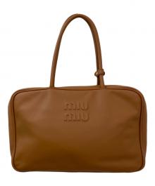 MIU MIU（ミュウミュウ）の古着「レザー ボー バッグ」｜ブラウン