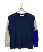 ENFOLDエンフォルド）の古着「BI-COLOR PULLOVER　マルチカラー　切り替え　バイカラー」｜ネイビー