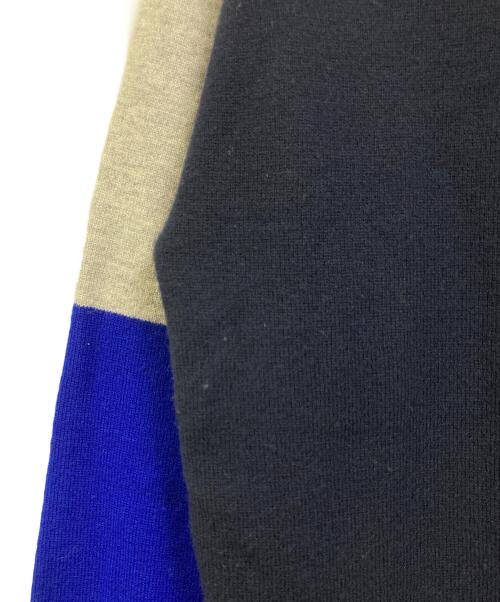 ENFOLD（エンフォルド）ENFOLD (エンフォルド) BI-COLOR PULLOVER　マルチカラー　切り替え　バイカラー ネイビー サイズ:38の古着・服飾アイテム