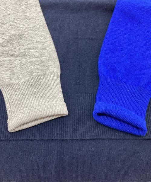 ENFOLD（エンフォルド）ENFOLD (エンフォルド) BI-COLOR PULLOVER　マルチカラー　切り替え　バイカラー ネイビー サイズ:38の古着・服飾アイテム