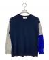 ENFOLD（エンフォルド）の古着「BI-COLOR PULLOVER　マルチカラー　切り替え　バイカラー」｜ネイビー