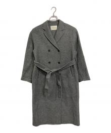 AEWEN MATOPH（イウエン マトフ）の古着「シャンブレーリバーベルテッドロングコート　ウールコート　ロングコート　アウター」｜グレー