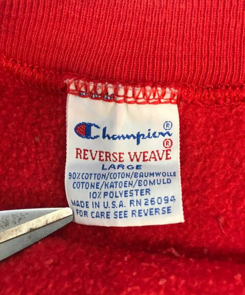 Champion REVERSE WEAVE（チャンピオン リバース ウィーブ）Champion REVERSE WEAVE (チャンピオン リバース ウィーブ) 90sクルーネックスウェット レッド サイズ:Lの古着・服飾アイテム