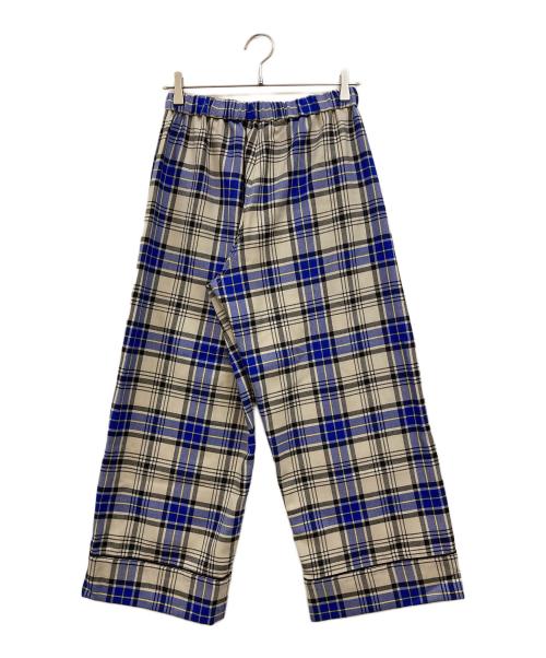 shrimps（シュリンプス）shrimps (シュリンプス) チェックワイドパンツ ブルー×ホワイト サイズ:8の古着・服飾アイテム