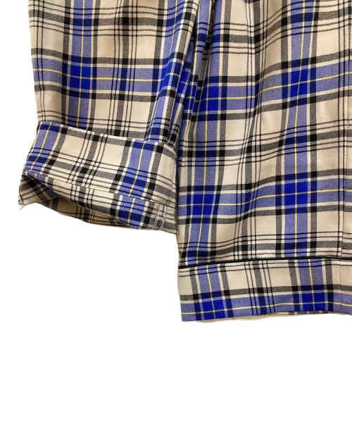 shrimps（シュリンプス）shrimps (シュリンプス) チェックワイドパンツ ブルー×ホワイト サイズ:8の古着・服飾アイテム