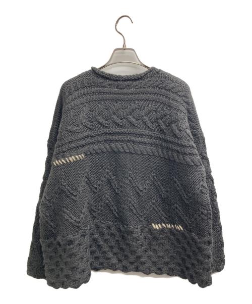 RHC Ron Herman（アールエイチシー ロンハーマン）RHC Ron Herman (アールエイチシー ロンハーマン) パッチワークケーブルニット グレー サイズ:Freeの古着・服飾アイテム