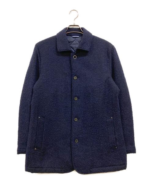 LANVIN en Bleu（ランバンオンブルー）LANVIN en Bleu (ランバンオンブルー) ジャガード ステンカラーコート ネイビー サイズ:50の古着・服飾アイテム