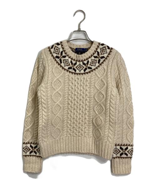 POLO RALPH LAUREN（ポロ・ラルフローレン）POLO RALPH LAUREN (ポロ・ラルフローレン) フェアアイルケーブルニット アイボリー サイズ:Sの古着・服飾アイテム