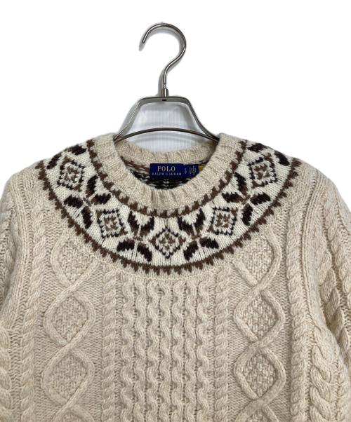 POLO RALPH LAUREN（ポロ・ラルフローレン）POLO RALPH LAUREN (ポロ・ラルフローレン) フェアアイルケーブルニット アイボリー サイズ:Sの古着・服飾アイテム