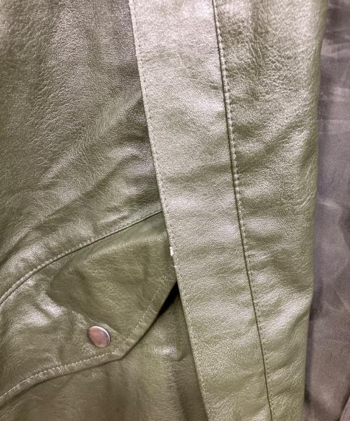 Knuth Marf（クヌースマーフ）Knuth Marf (クヌースマーフ) label leather jacket カーキ サイズ:Fの古着・服飾アイテム