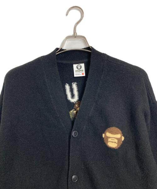 Aape BY A BATHING APE（エーエイプ バイ アベイシングエイプ）AAPE BY A BATHING APE (エーエイプ バイ アベイシングエイプ) ニットカーディガン ブラック サイズ:Lの古着・服飾アイテム