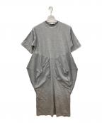ENFOLDエンフォルド）の古着「SQUARE DRAPE DRESS　スクエア・ドレープ・ドレス」｜チャコールグレー