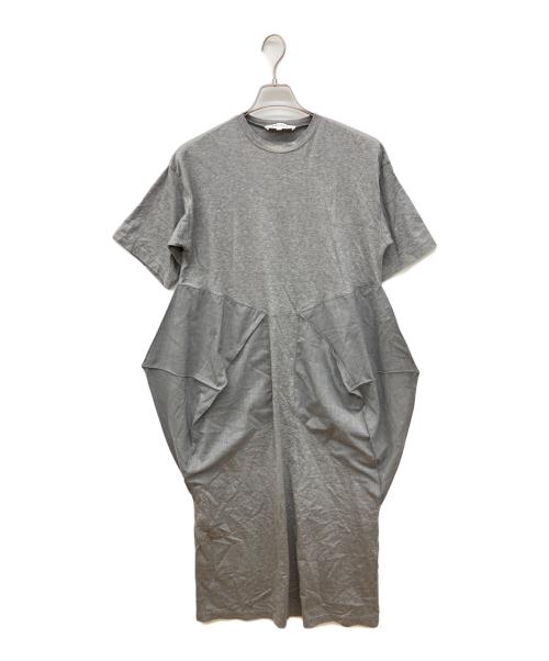 ENFOLD（エンフォルド）ENFOLD (エンフォルド) SQUARE DRAPE DRESS　スクエア・ドレープ・ドレス チャコールグレー サイズ:36の古着・服飾アイテム