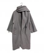 LIBJOIEリブジョア）の古着「リバーストールコート　ロングコート　デザインコート　アウター」｜グレー