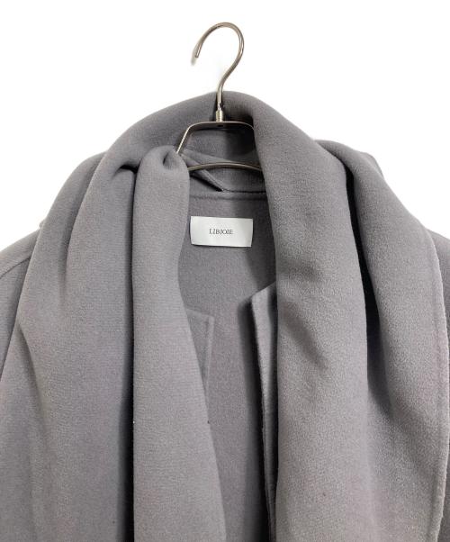 LIBJOIE（リブジョア）LIBJOIE (リブジョア) リバーストールコート　ロングコート　デザインコート　アウター グレー サイズ:Sの古着・服飾アイテム