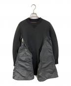 sacaiサカイ）の古着「Sponge Sweat MA-1 Dress ジップ　特殊　個性的　ドメスティック」｜グレー