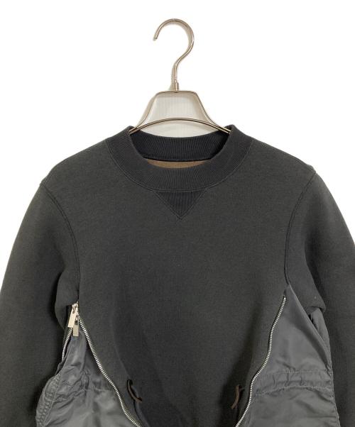 sacai（サカイ）sacai (サカイ) Sponge Sweat MA-1 Dress ジップ　特殊　個性的　ドメスティック グレー サイズ:2の古着・服飾アイテム