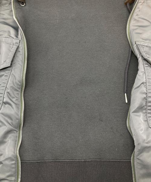 sacai（サカイ）sacai (サカイ) Sponge Sweat MA-1 Dress ジップ　特殊　個性的　ドメスティック グレー サイズ:2の古着・服飾アイテム