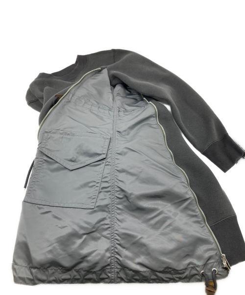 sacai（サカイ）sacai (サカイ) Sponge Sweat MA-1 Dress ジップ　特殊　個性的　ドメスティック グレー サイズ:2の古着・服飾アイテム
