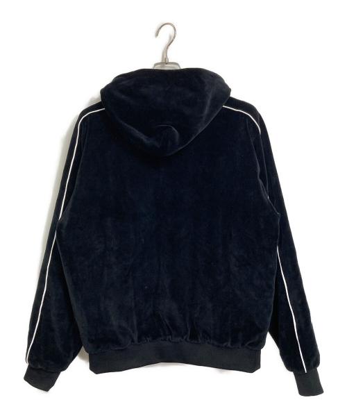 BlackEyePatch（ブラックアイパッチ）BlackEyePatch (ブラックアイパッチ) ジップパーカー　OG LABEL PIPED SLEEVES VELOUR ZIP HOODIE ブラック サイズ:Lの古着・服飾アイテム