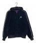 BlackEyePatch（ブラックアイパッチ）の古着「ジップパーカー　OG LABEL PIPED SLEEVES VELOUR ZIP HOODIE」｜ブラック