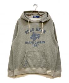 POLO RALPH LAUREN（ポロ・ラルフローレン）の古着「POLP BEAR FLEECE HOODY」｜グレー