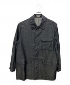 RAKINESラキネス）の古着「Silk denim Zip coverall」｜ネイビー