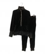 ANCELLM×barbell objectアンセルム×バーベルオブジェクト）の古着「ベロアジャージ セットアップ」｜ブラック