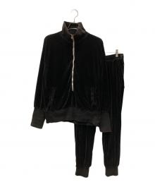 ANCELLM×barbell object（アンセルム×バーベルオブジェクト）の古着「ベロアジャージ セットアップ」｜ブラック